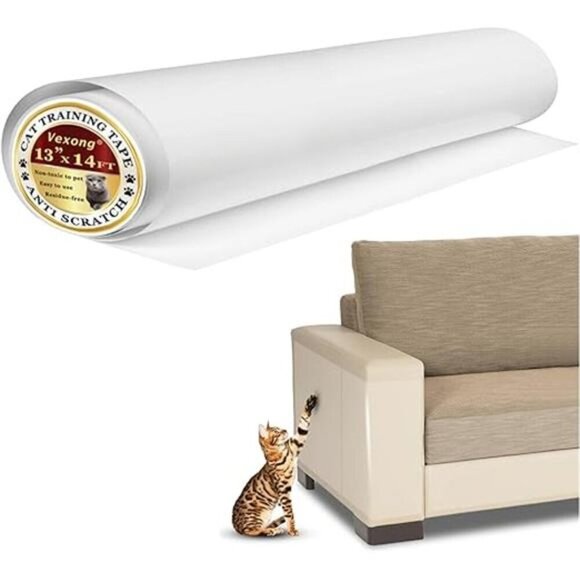 Cat Scratcher Tape Pads Deterrent Tape 13" x 14FT Furniture Protectors from Cats - Picture 7 of 7